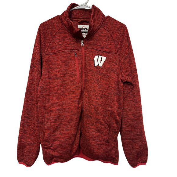 🦡 Wisconsin Badgers Men’s Quarter-zip Pullover (Size Large) - Picture 1 of 5